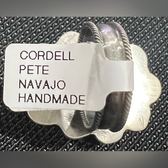 Tribal Navajo Made Sterling Silver Sonoran Gold Turquoise Ring - Picture 2 of 3